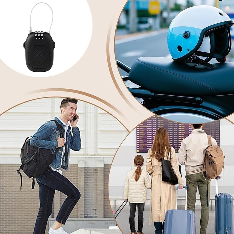 قفل أمتعة بكابل فولاذي قابل للسحب لحماية خوذة التزلج وعربة الأطفال وأمن السفر - Image 5